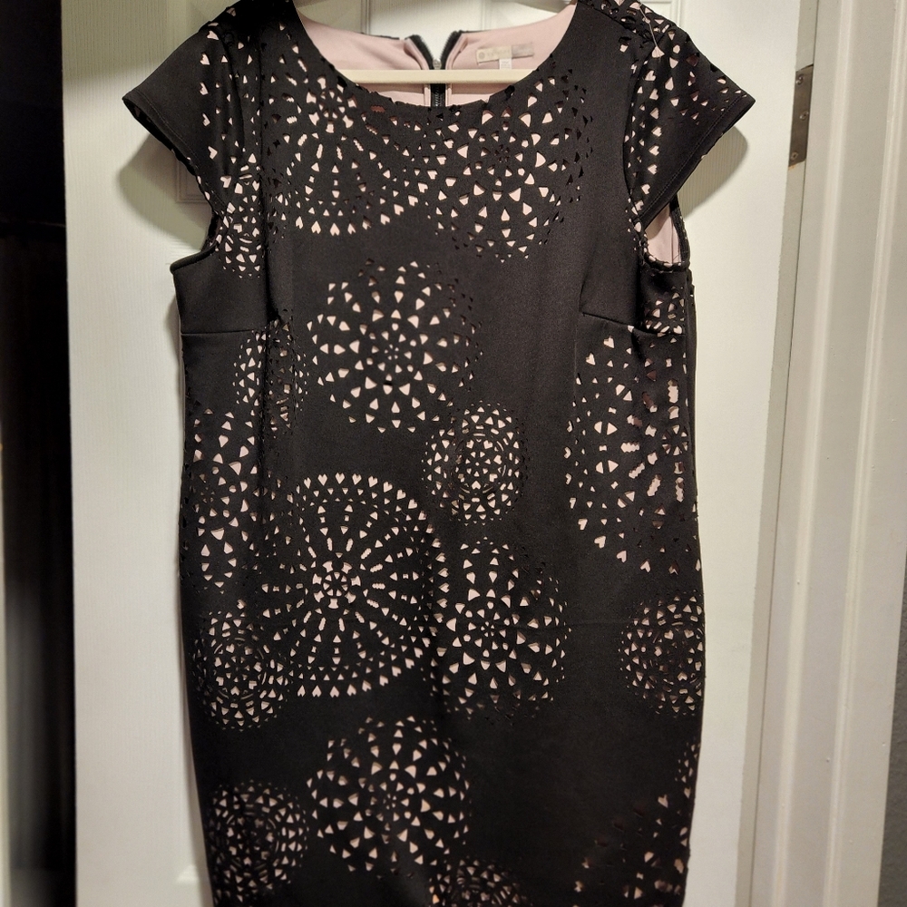 Dress Barn laser cut midi dress